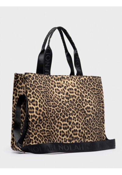 Nolah Γυναικεία Τσάντα ώμου & χιαστί Leotote Brown Leopard