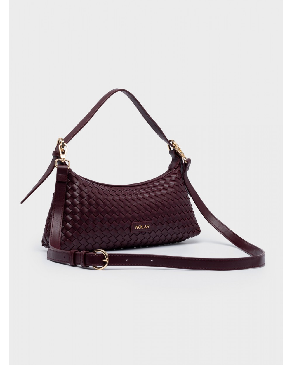 Nolah Γυναικεία Τσάντα ώμου & χιαστί Gilda Burgundy Light Gold Γυναικείες Τσάντες