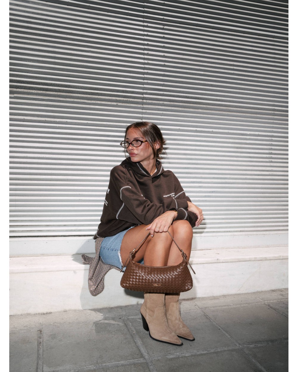 Nolah Γυναικεία Τσάντα ώμου & χιαστί Gilda Brown Light Gold Γυναικείες Τσάντες