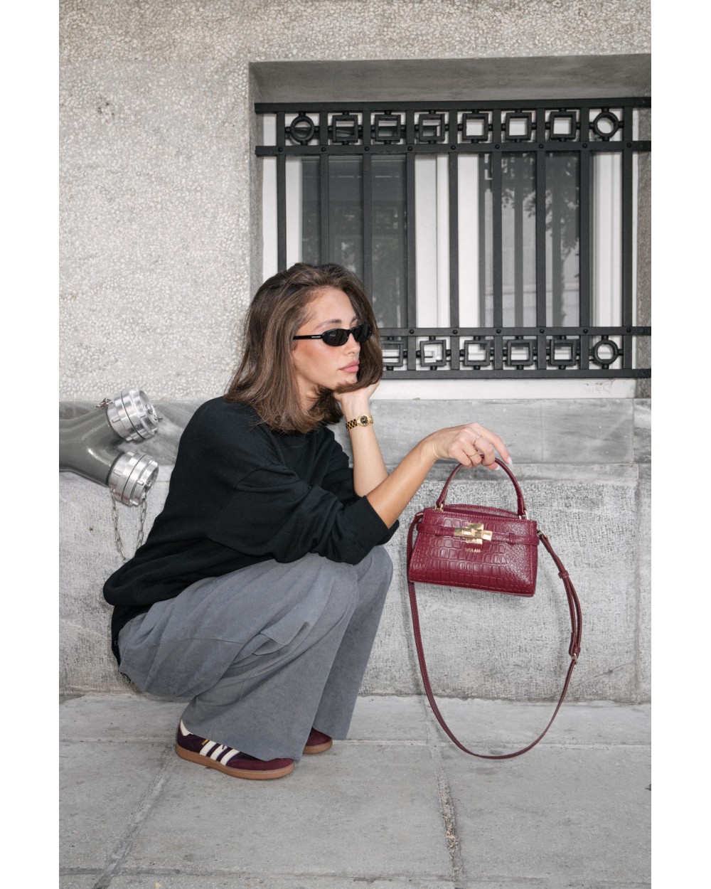 Nolah Γυναικεία Τσάντα ώμου & χιαστί Iliana Burgundy Γυναικείες Τσάντες