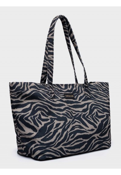 Nolah Γυναικεία Τσάντα ώμου θαλάσσης Nayara Black Zebra