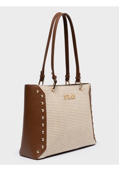 Nolah Γυναικεία Τσάντα ώμου Ipanema Cream Brown