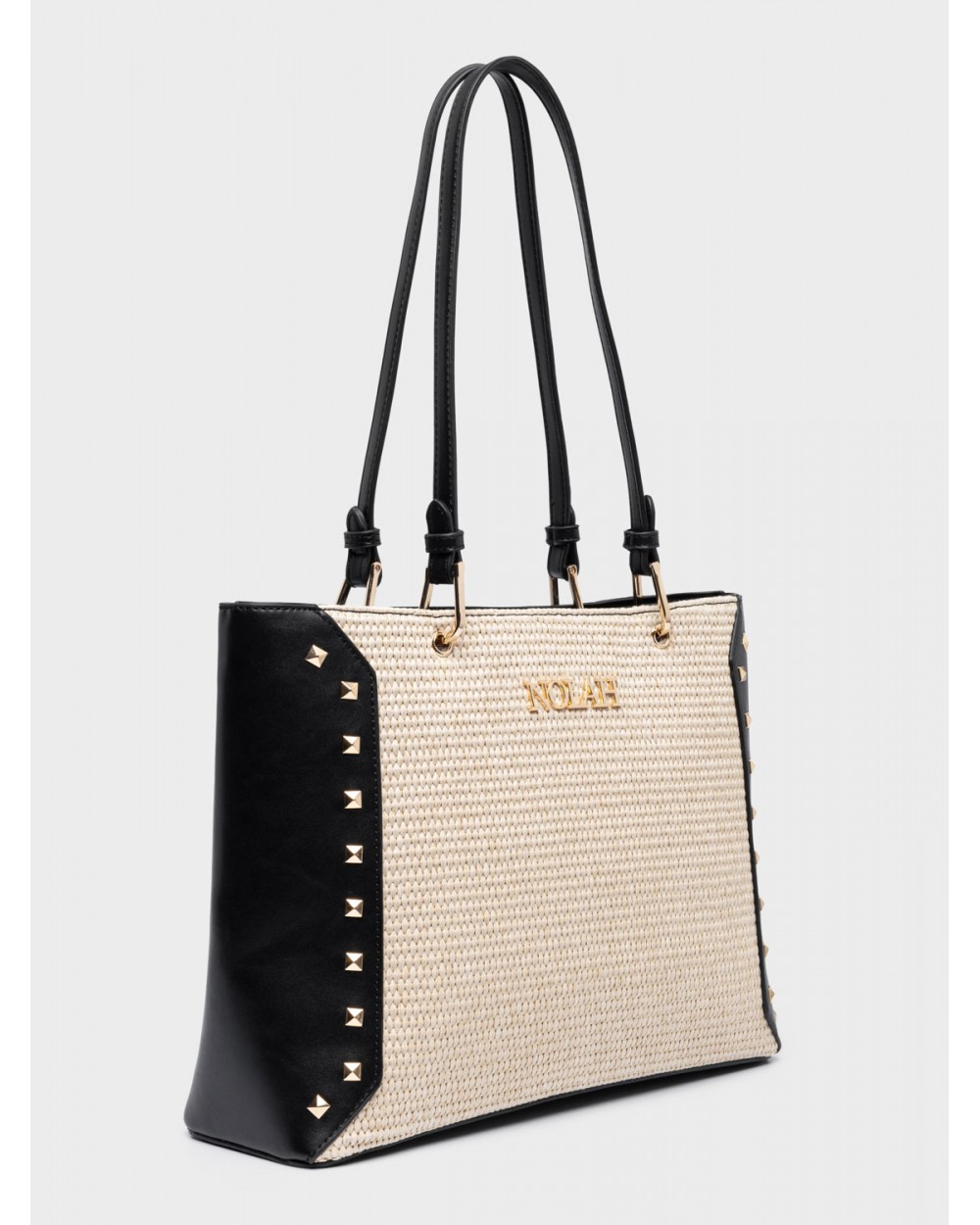 Nolah Γυναικεία Τσάντα ώμου Ipanema Cream Black Γυναικείες Τσάντες