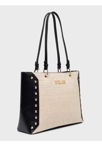 Nolah Γυναικεία Τσάντα ώμου Ipanema Cream Black