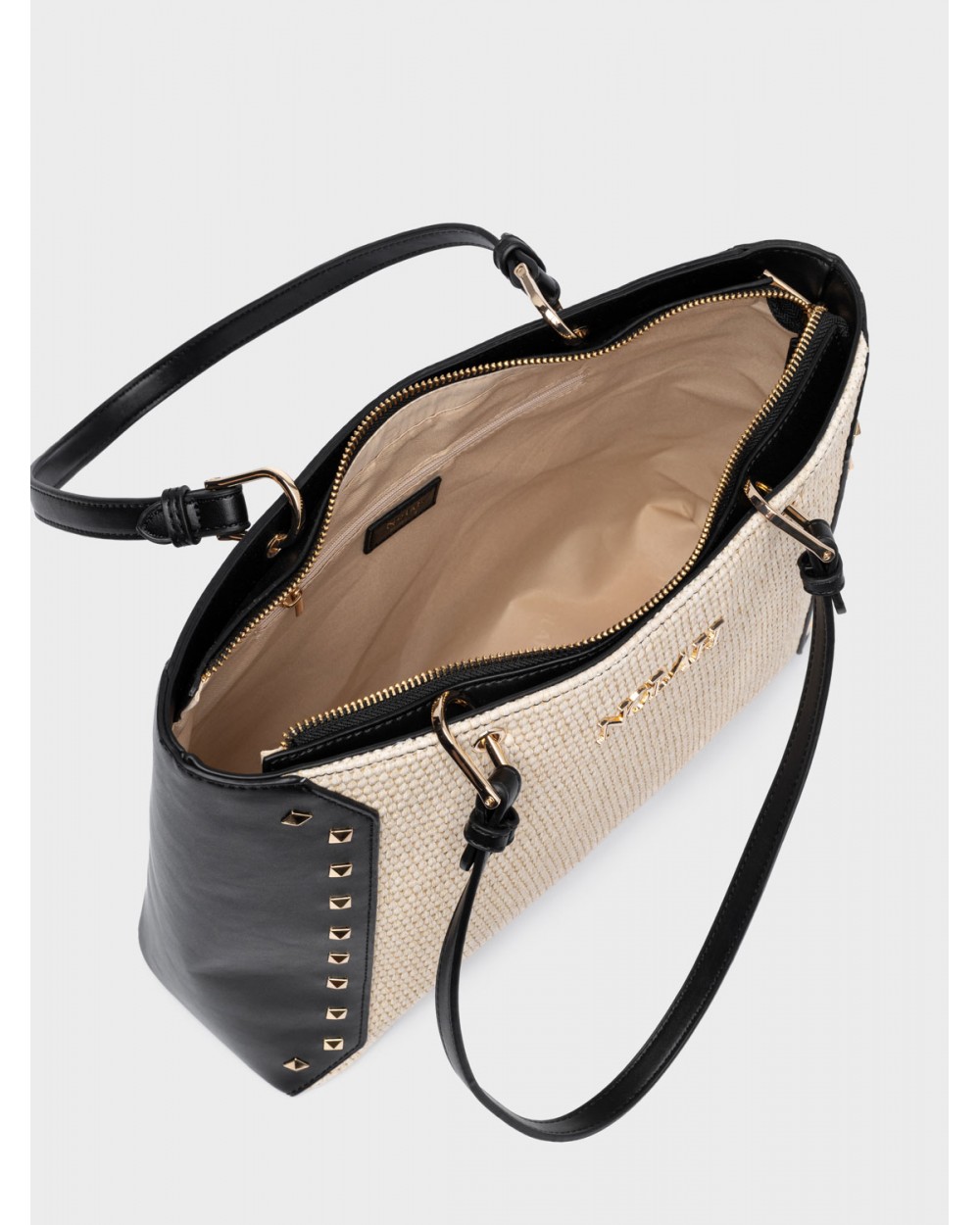 Nolah Γυναικεία Τσάντα ώμου Ipanema Cream Black Γυναικείες Τσάντες