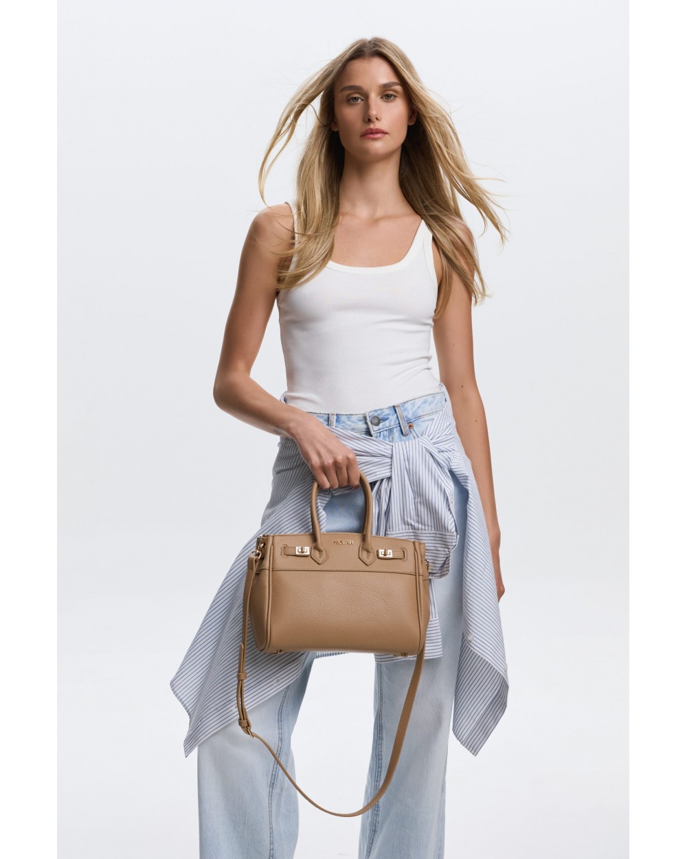 Nolah Γυναικεία Τσάντα ώμου & χιαστί Carolina Beige Γυναικείες Τσάντες