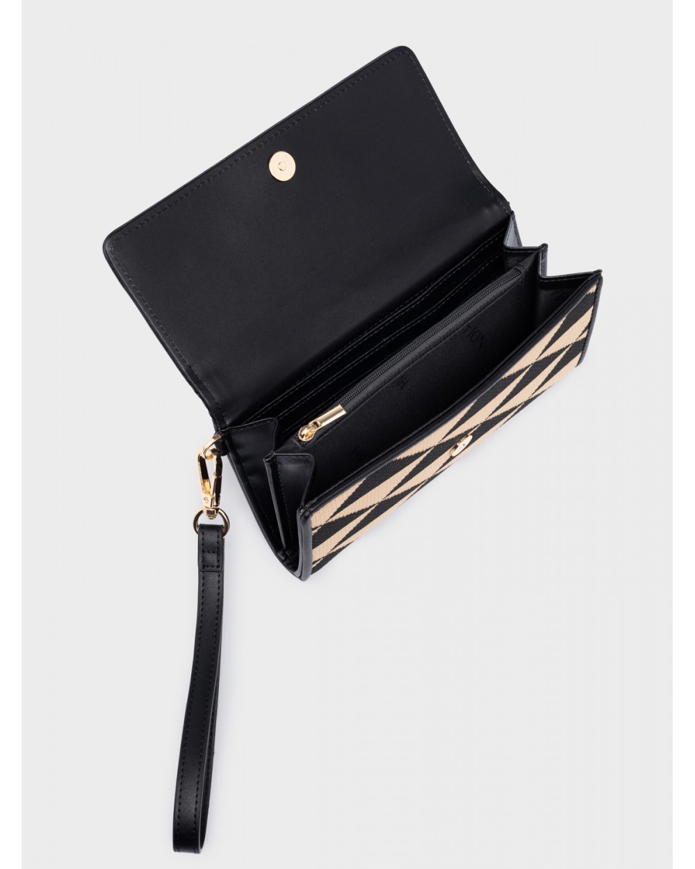 Nolah Γυναικείο Πορτοφόλι Romvous Beige Black Γυναικεία Πορτοφόλια