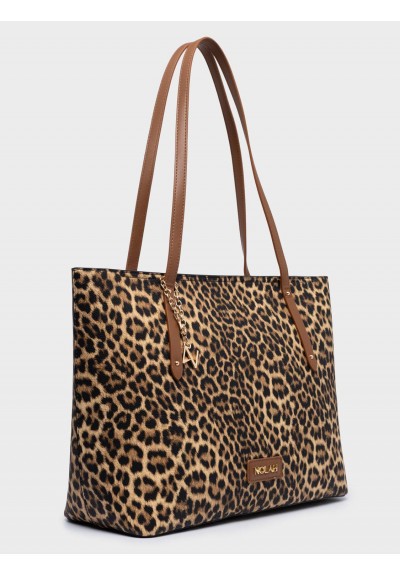 Nolah Γυναικεία Τσάντα ώμου Zuma Brown Leopard
