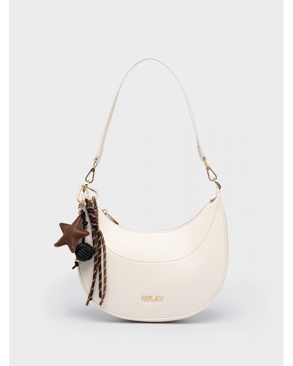 Nolah Γυναικεία Τσάντα ώμου & χιαστί Fabela Ivory Light Gold Γυναικείες Τσάντες