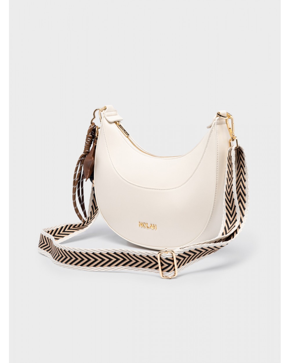 Nolah Γυναικεία Τσάντα ώμου & χιαστί Fabela Ivory Light Gold Γυναικείες Τσάντες