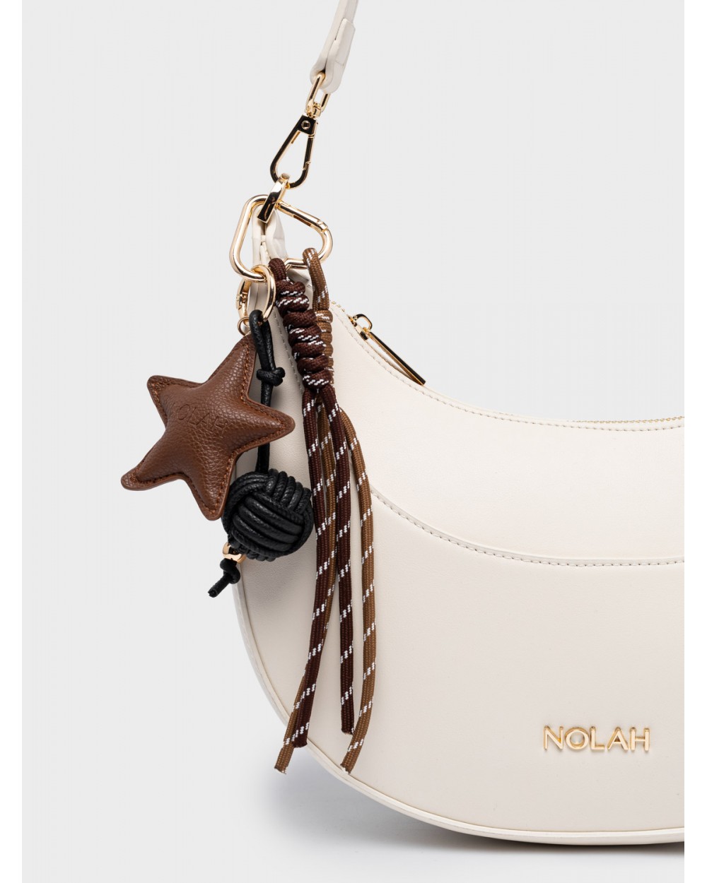 Nolah Γυναικεία Τσάντα ώμου & χιαστί Fabela Ivory Light Gold Γυναικείες Τσάντες