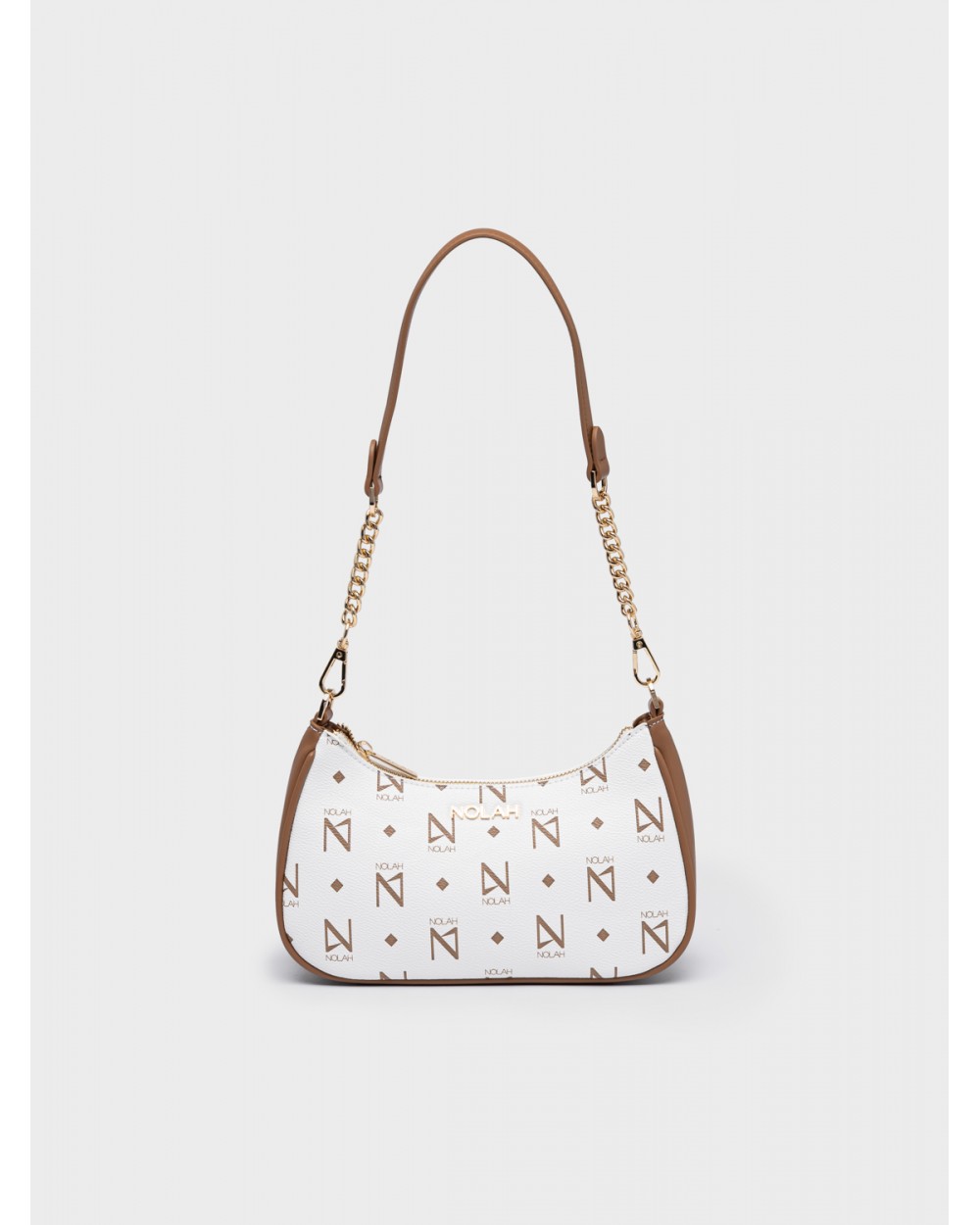 Nolah Γυναικεία Τσάντα ώμου & χιαστί Mona White – Brown Γυναικείες Τσάντες