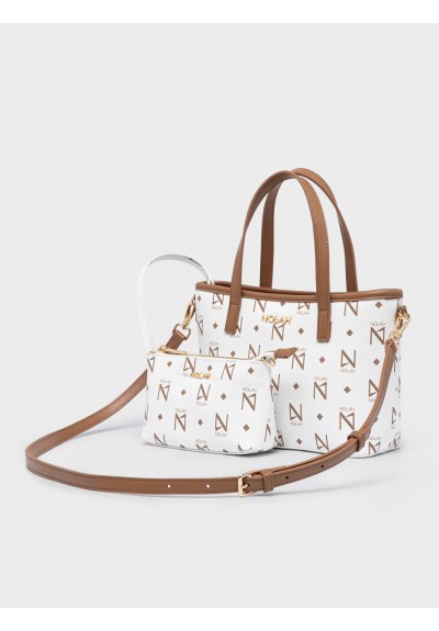 Nolah Γυναικεία Τσάντα ώμου & χιαστί Jenilda White – Brown