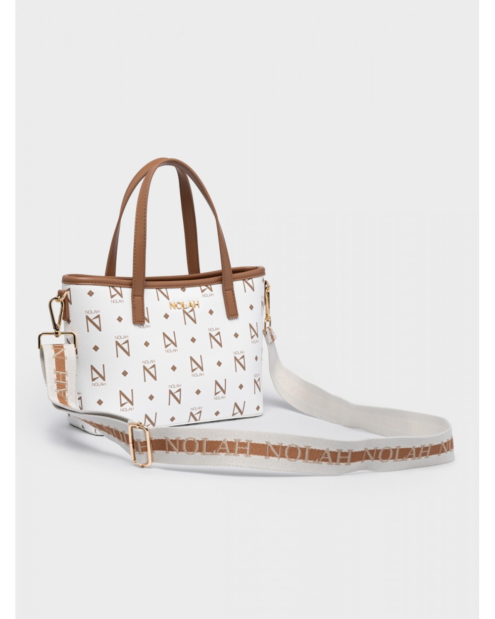 Nolah Γυναικεία Τσάντα ώμου & χιαστί Jenilda White – Brown Γυναικείες Τσάντες