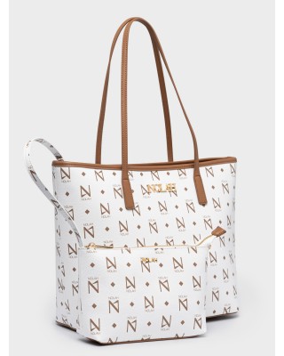 Nolah Γυναικεία Τσάντα ώμου Ansa White – Brown
