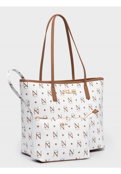 Nolah Γυναικεία Τσάντα ώμου Ansa White – Brown