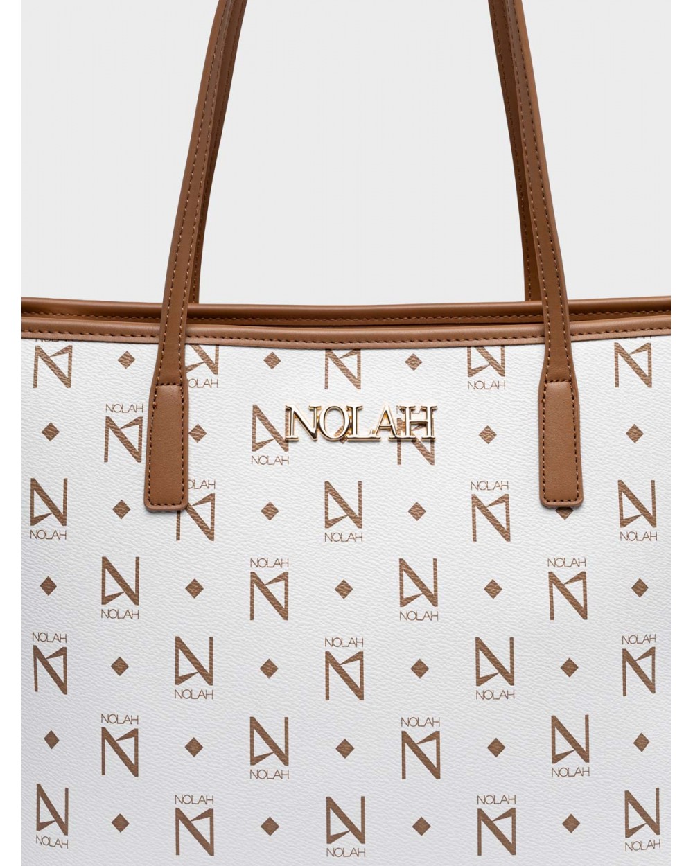 Nolah Γυναικεία Τσάντα ώμου Ansa White – Brown Γυναικείες Τσάντες