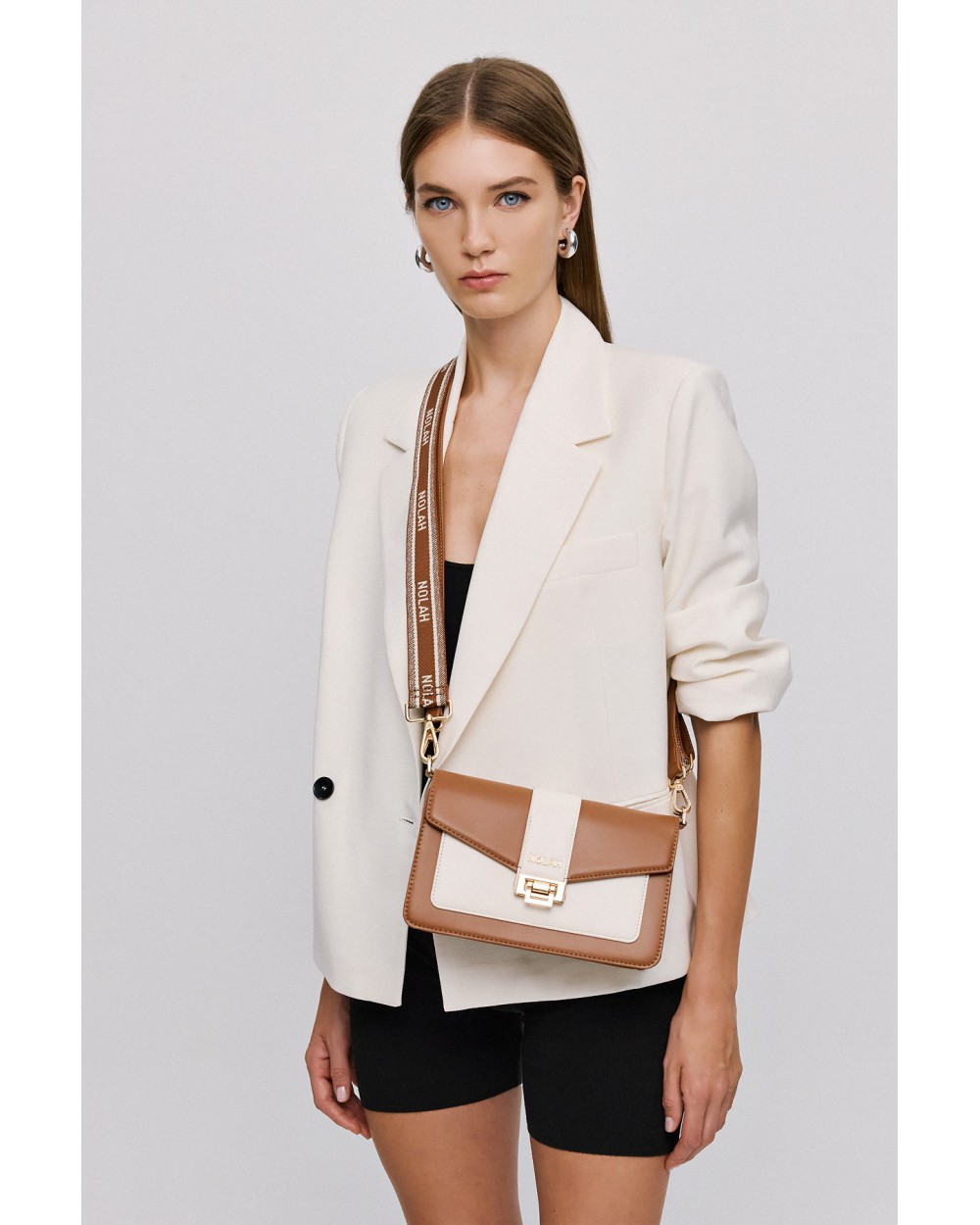 Nolah Γυναικεία Τσάντα ώμου & χιαστί Danny Brown Cream Γυναικείες Τσάντες