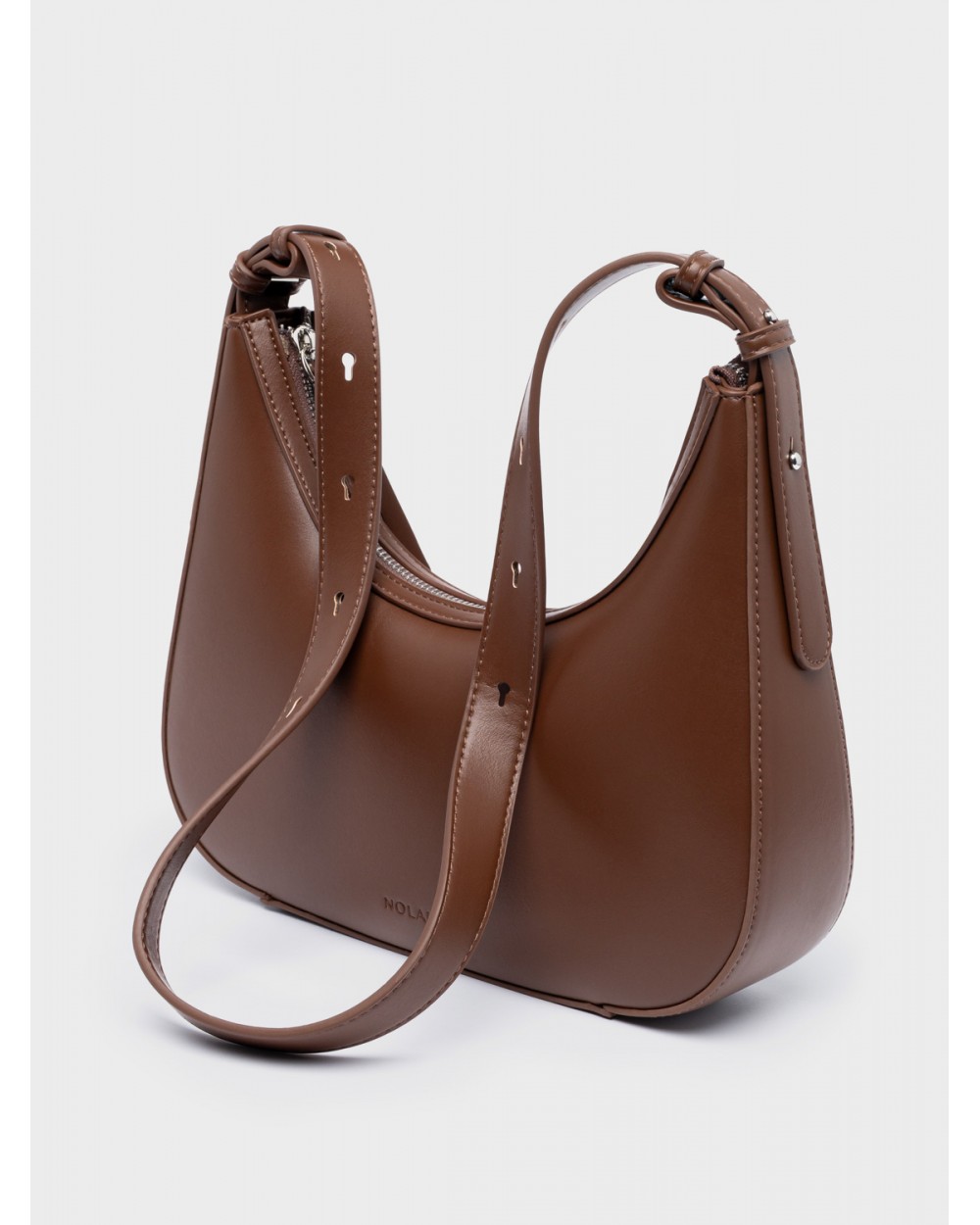 Nolah Γυναικεία Τσάντα ώμου Elina Brown Silver Γυναικείες Τσάντες