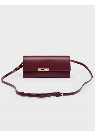 Nolah Γυναικεία Τσάντα ώμου & χιαστί Gabrielle Burgundy Gold