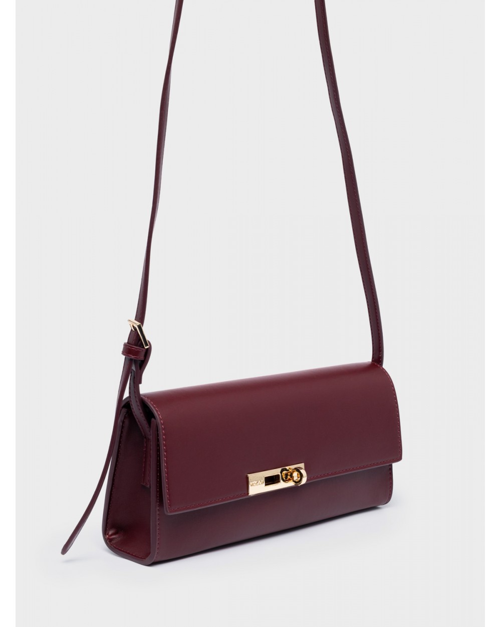 Nolah Γυναικεία Τσάντα ώμου & χιαστί Gabrielle Burgundy Gold Γυναικείες Τσάντες