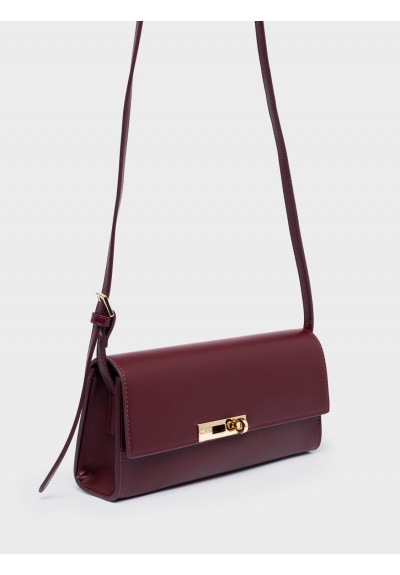 Nolah Γυναικεία Τσάντα ώμου & χιαστί Gabrielle Burgundy Gold