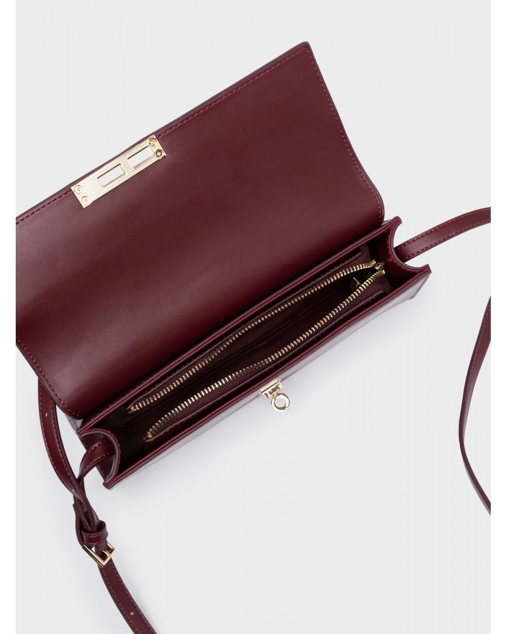 Nolah Γυναικεία Τσάντα ώμου & χιαστί Gabrielle Burgundy Gold Γυναικείες Τσάντες