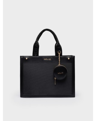 Nolah Γυναικεία Τσάντα ώμου & χιαστί Tote Black Light Gold