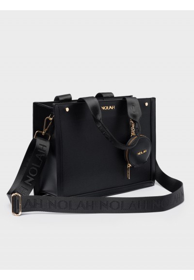 Nolah Γυναικεία Τσάντα ώμου & χιαστί Tote Black Light Gold