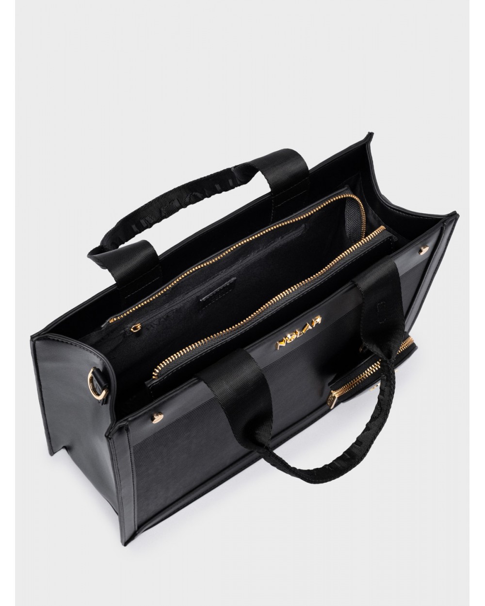 Nolah Γυναικεία Τσάντα ώμου & χιαστί Tote Black Light Gold Γυναικείες Τσάντες