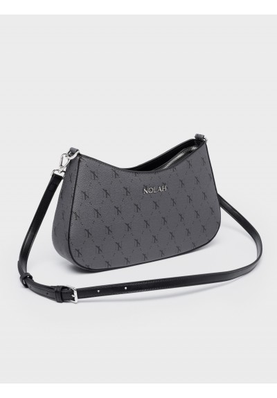Nolah Γυναικεία Τσάντα ώμου & χιαστί Britany Grey Black Silver