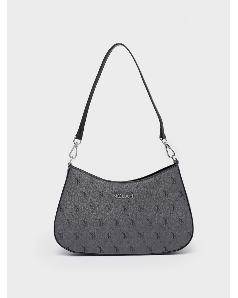Nolah Γυναικεία Τσάντα ώμου & χιαστί Britany Grey Black Silver Γυναικείες Τσάντες