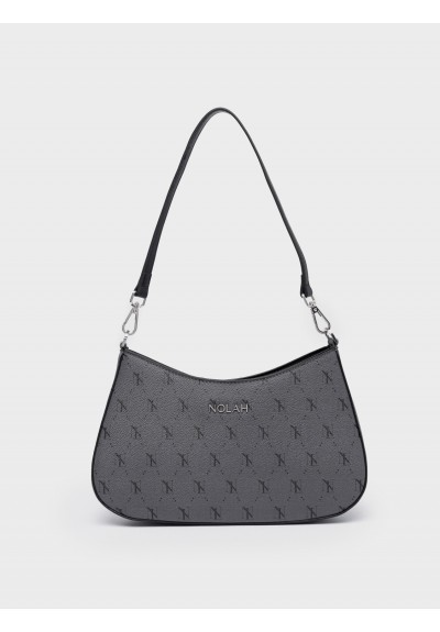 Nolah Γυναικεία Τσάντα ώμου & χιαστί Britany Grey Black Silver