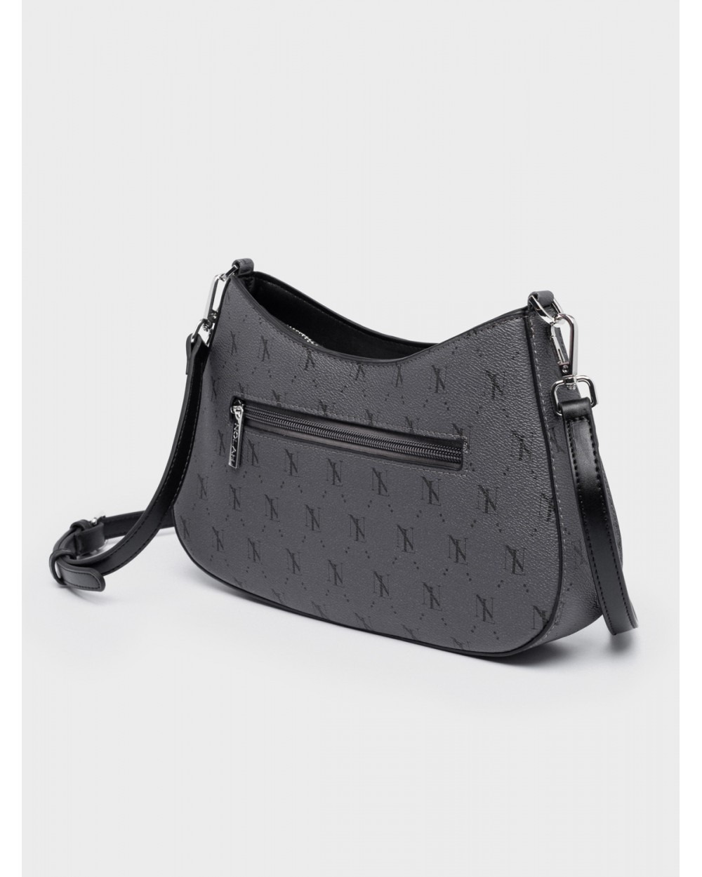 Nolah Γυναικεία Τσάντα ώμου & χιαστί Britany Grey Black Silver Γυναικείες Τσάντες