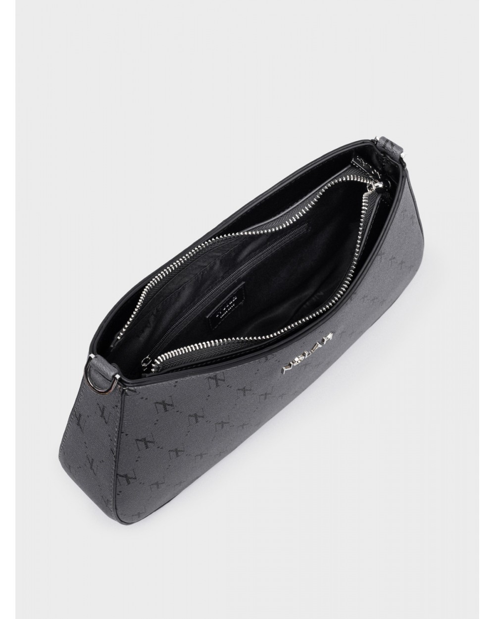 Nolah Γυναικεία Τσάντα ώμου & χιαστί Britany Grey Black Silver Γυναικείες Τσάντες