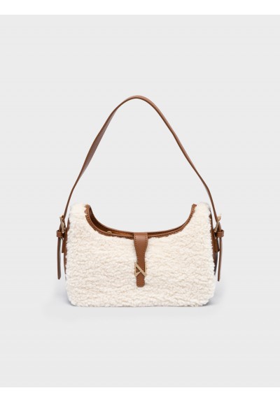 Nolah Γυναικεία Τσάντα ώμου Sheepy Offwhite Brown