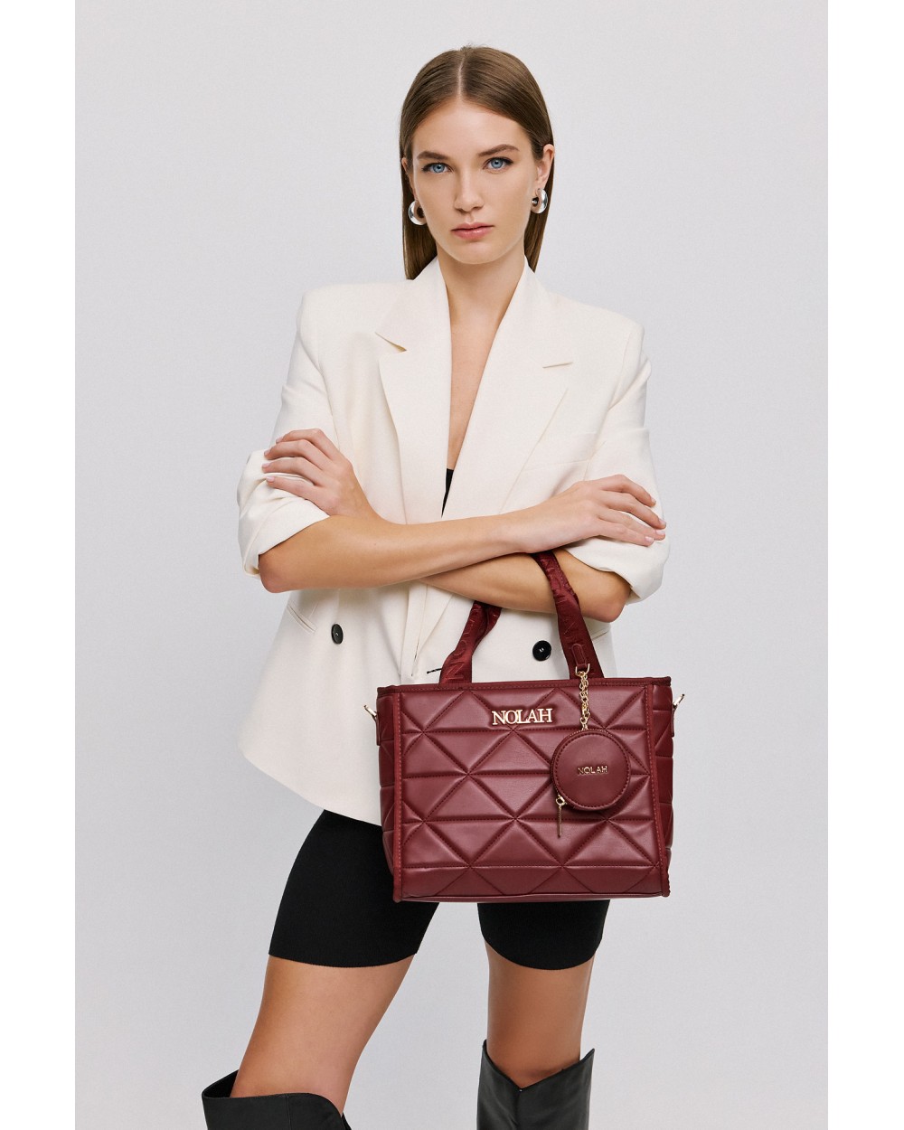 Nolah Γυναικεία Τσάντα ώμου & χιαστί Ryder Medium Burgundy Γυναικείες Τσάντες