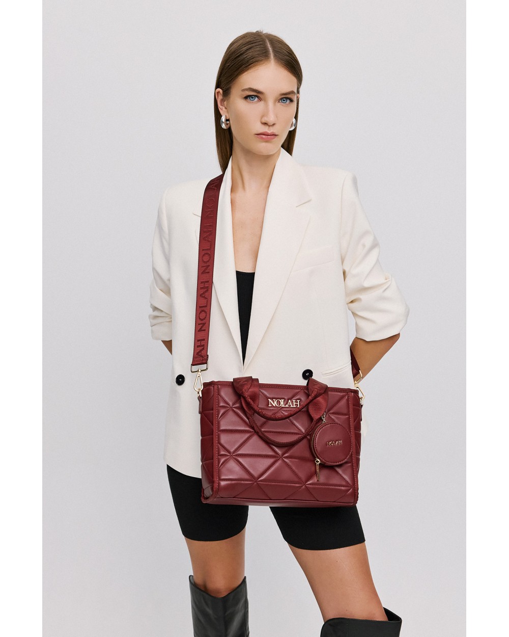 Nolah Γυναικεία Τσάντα ώμου & χιαστί Ryder Medium Burgundy Γυναικείες Τσάντες