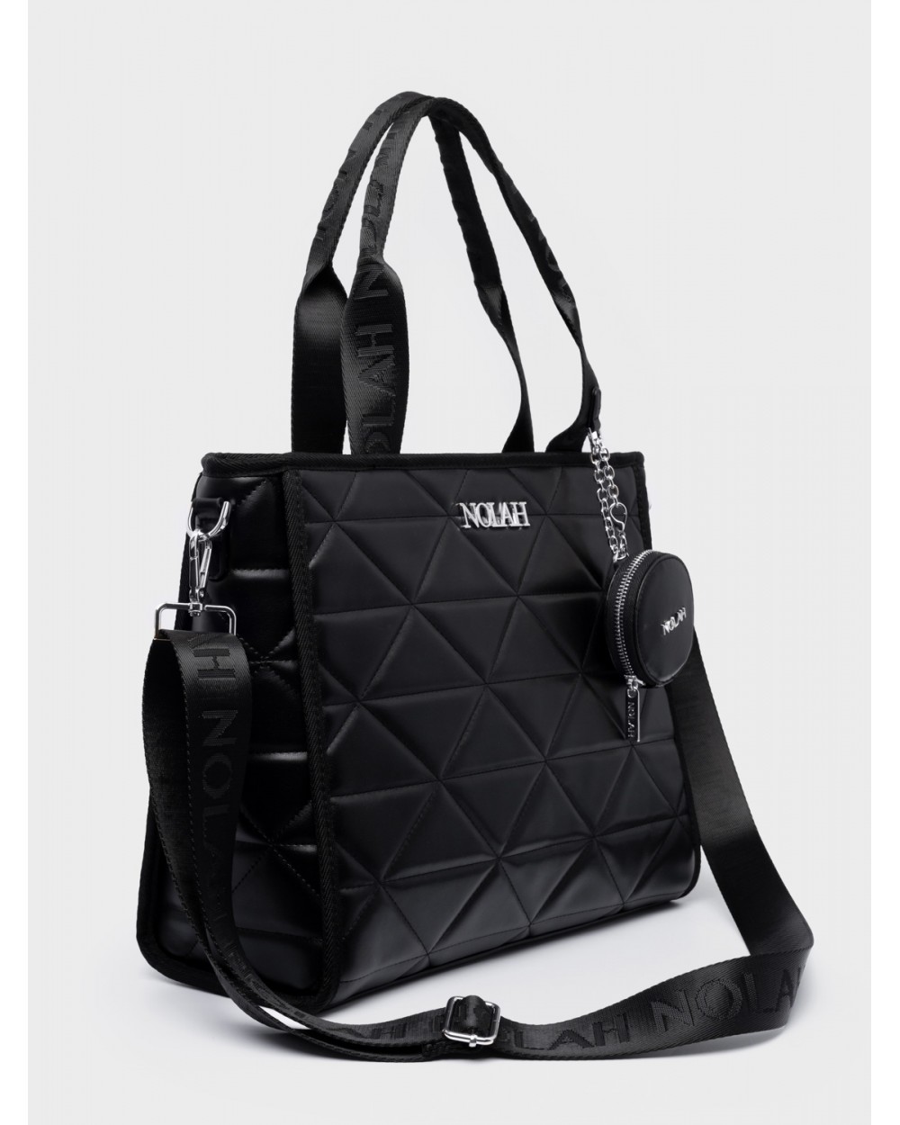 Nolah Γυναικεία Τσάντα ώμου & χιαστί Ryder Large Black Silver Γυναικείες Τσάντες