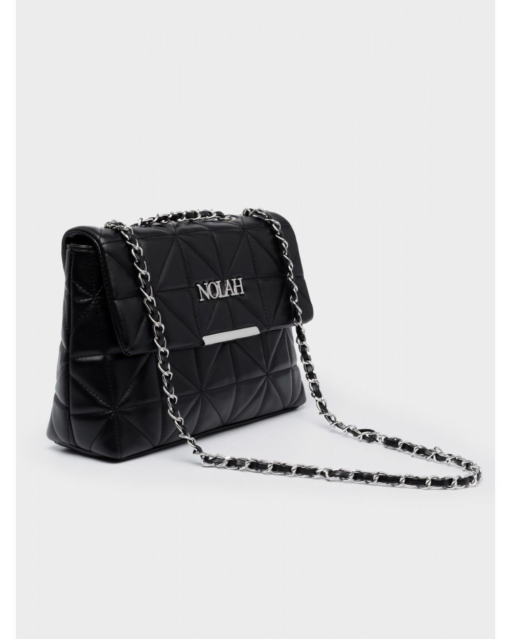 Nolah Γυναικεία Τσάντα ώμου & χιαστί Mafalda Black Silver Γυναικείες Τσάντες