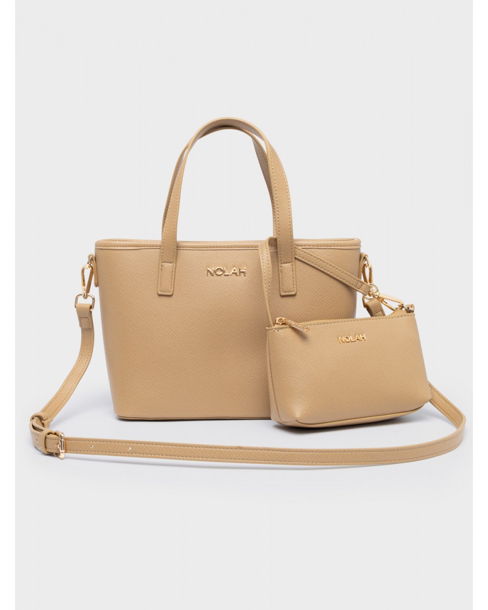Nolah Γυναικεία Τσάντα ώμου & χιαστί Roma Beige Light Gold Γυναικείες Τσάντες