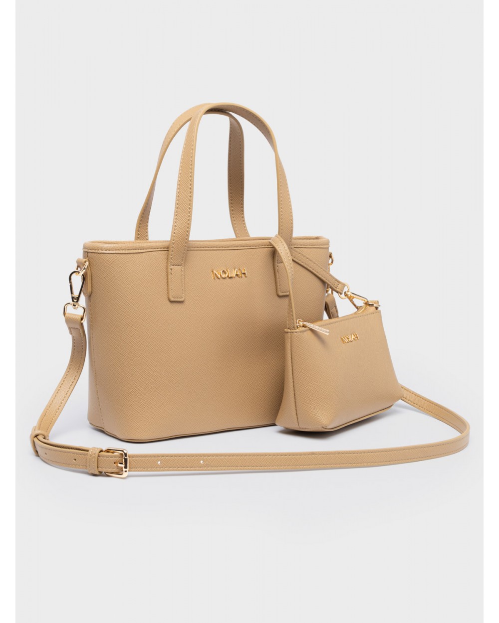 Nolah Γυναικεία Τσάντα ώμου & χιαστί Roma Beige Light Gold Γυναικείες Τσάντες