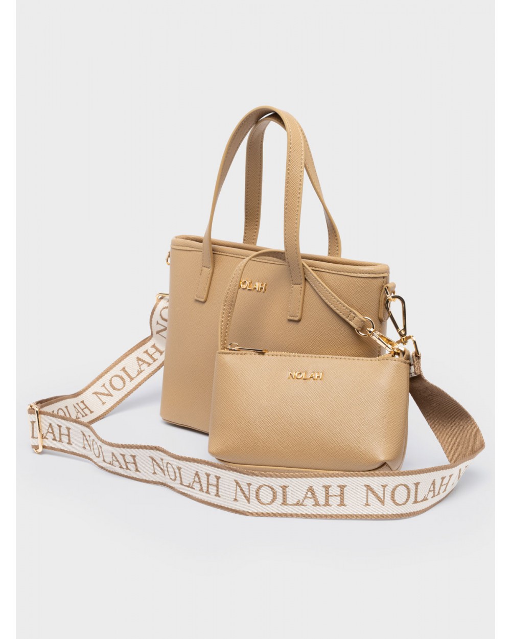 Nolah Γυναικεία Τσάντα ώμου & χιαστί Roma Beige Light Gold Γυναικείες Τσάντες