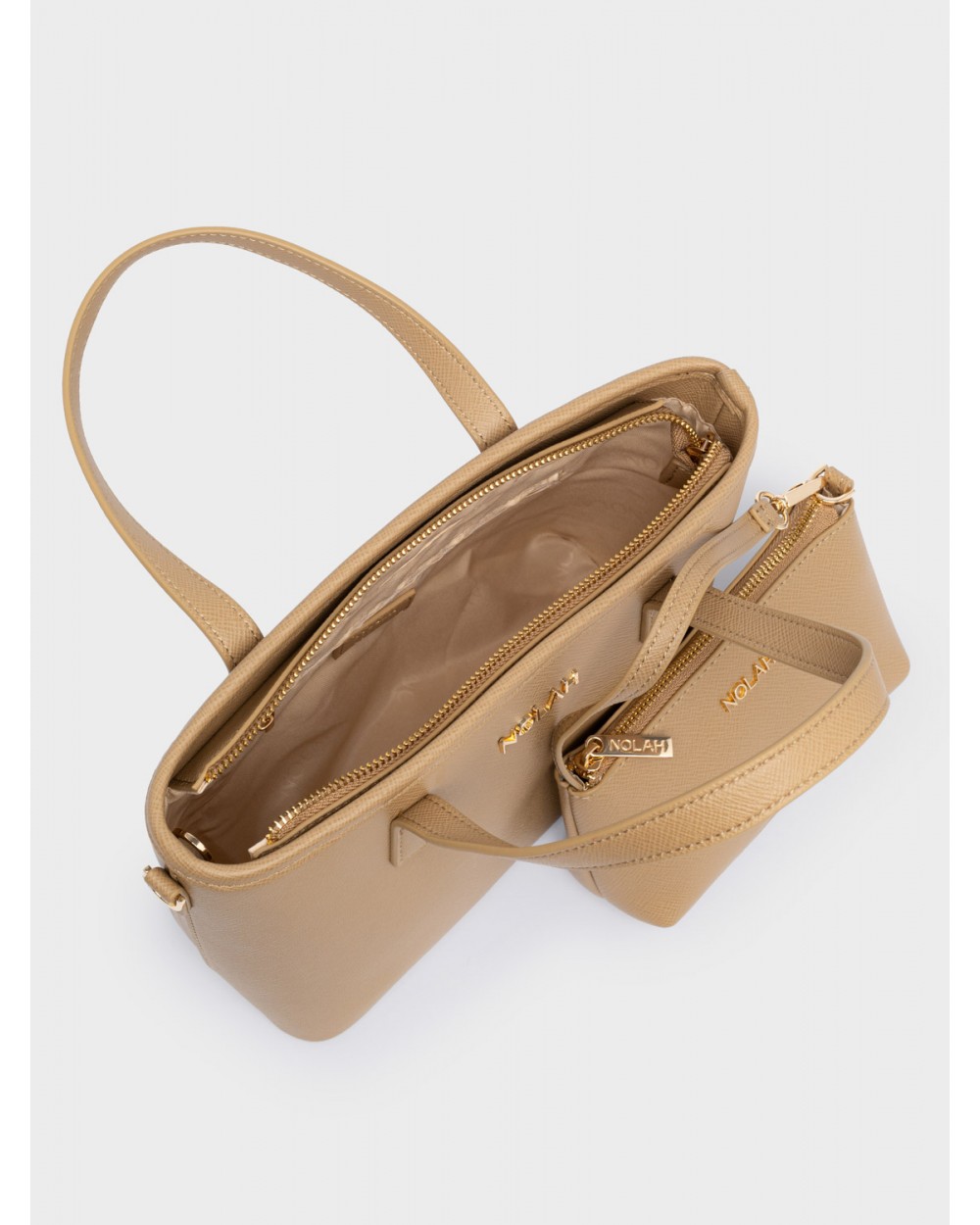 Nolah Γυναικεία Τσάντα ώμου & χιαστί Roma Beige Light Gold Γυναικείες Τσάντες