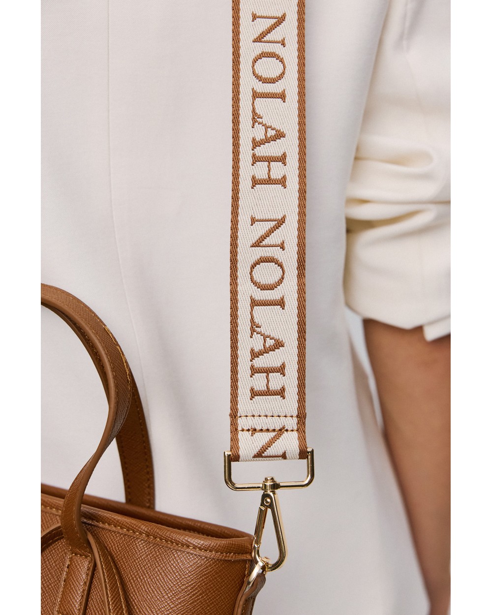 Nolah Γυναικεία Τσάντα ώμου & χιαστί Roma Brown Light Gold Γυναικείες Τσάντες