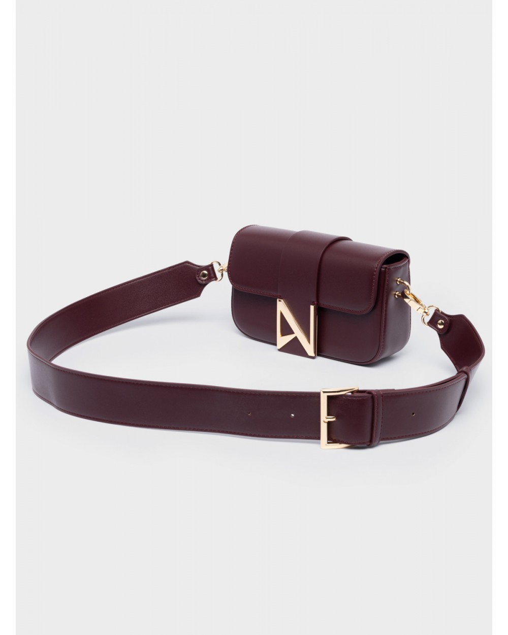 Nolah Γυναικεία Τσάντα ώμου & χιαστί Niki Burgundy Light Gold Γυναικείες Τσάντες
