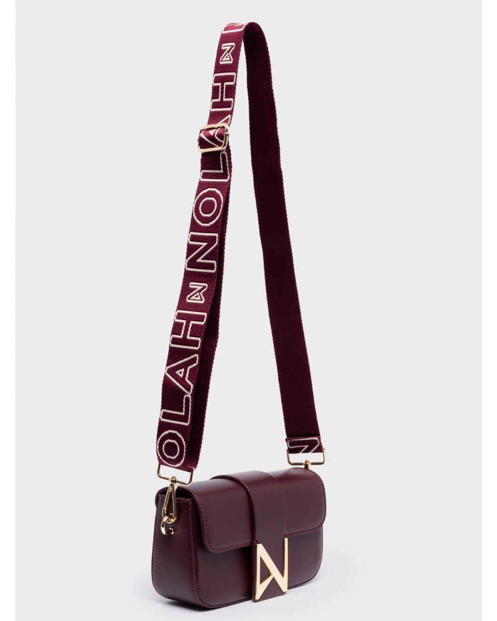 Nolah Γυναικεία Τσάντα ώμου & χιαστί Niki Burgundy Light Gold Γυναικείες Τσάντες