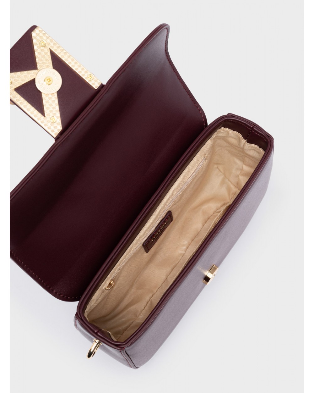 Nolah Γυναικεία Τσάντα ώμου & χιαστί Niki Burgundy Light Gold Γυναικείες Τσάντες