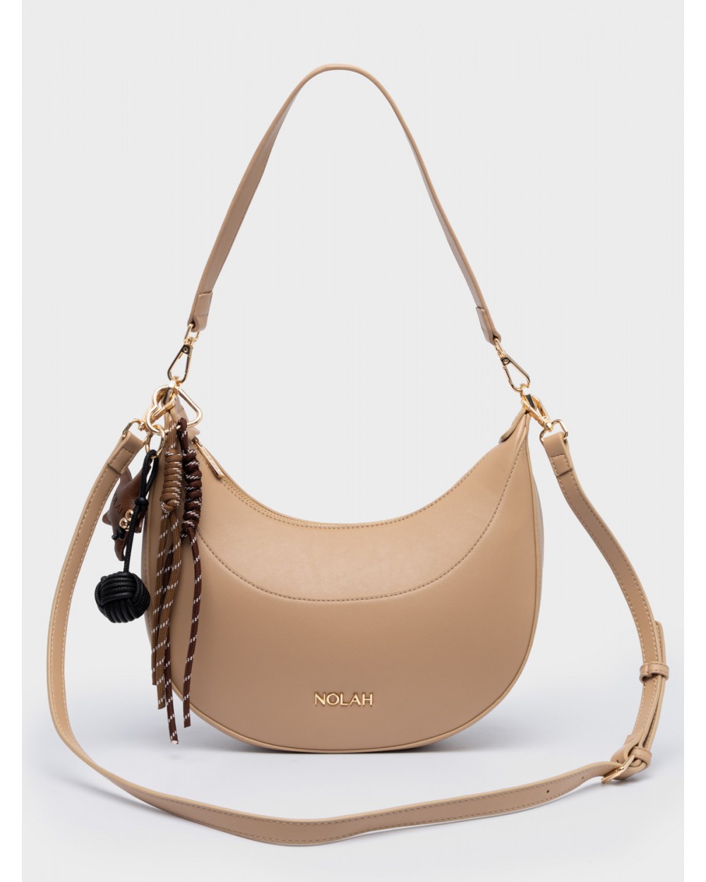 Nolah Γυναικεία Τσάντα ώμου & χιαστί Fabela Beige Light Gold Γυναικείες Τσάντες