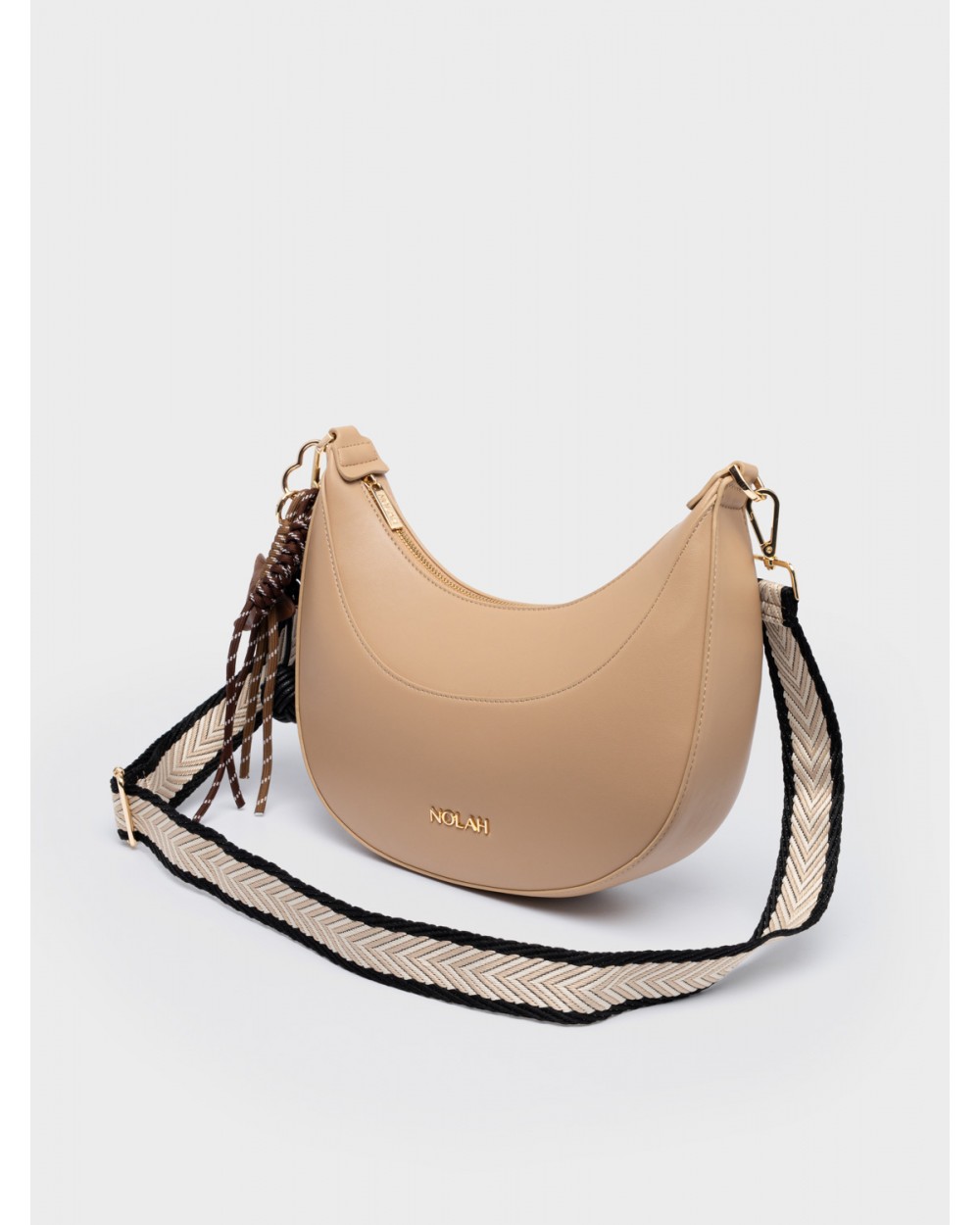 Nolah Γυναικεία Τσάντα ώμου & χιαστί Fabela Beige Light Gold Γυναικείες Τσάντες